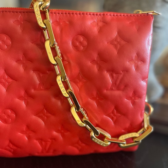 LOUIS VUITTON
Lambskin Embossed Monogram Coussin PM Red - Picture 6 of 12